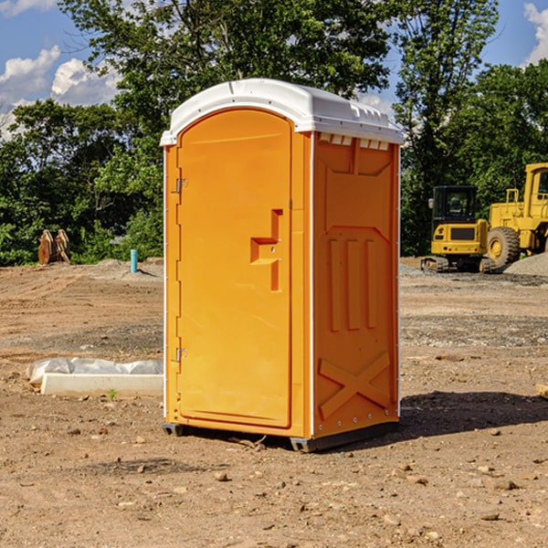 how often are the portable toilets cleaned and serviced during a rental period in Clay County